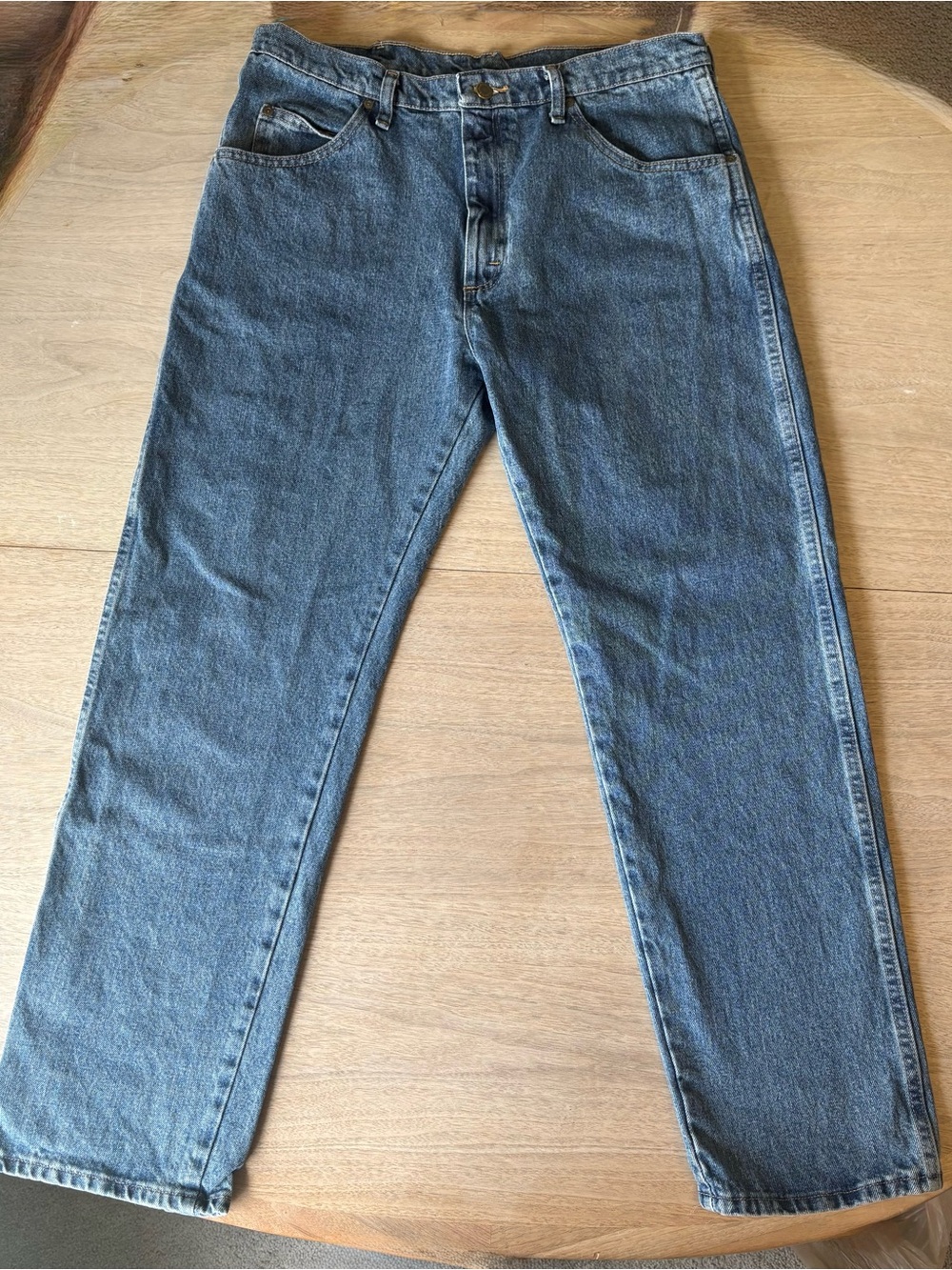 Wrangler Jeans Mens Blues Relaxed Straight Jeans Workwear Denim Casual
